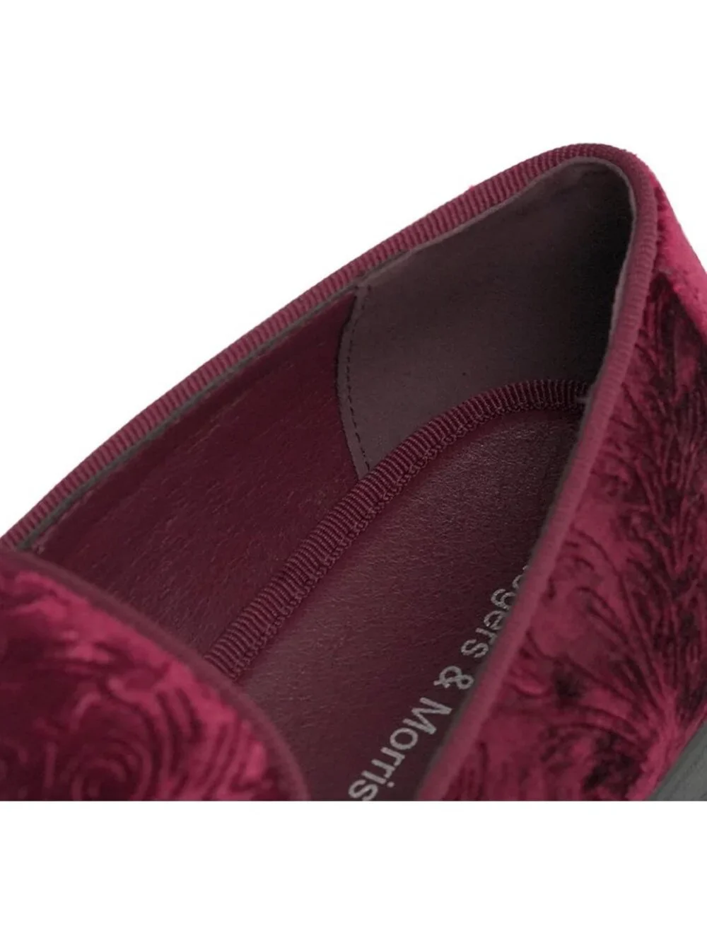 Rogers & Morris Men's Burgundy Velvet Loafers Metal Buckle Luxury Horsebit Shoes